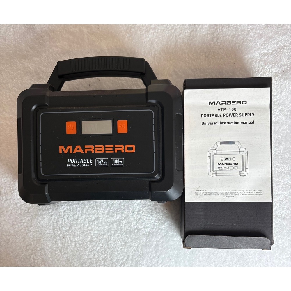 Marbero ATP-168 Portable Power Station 167Wh 100W Solar Generator Power Bank